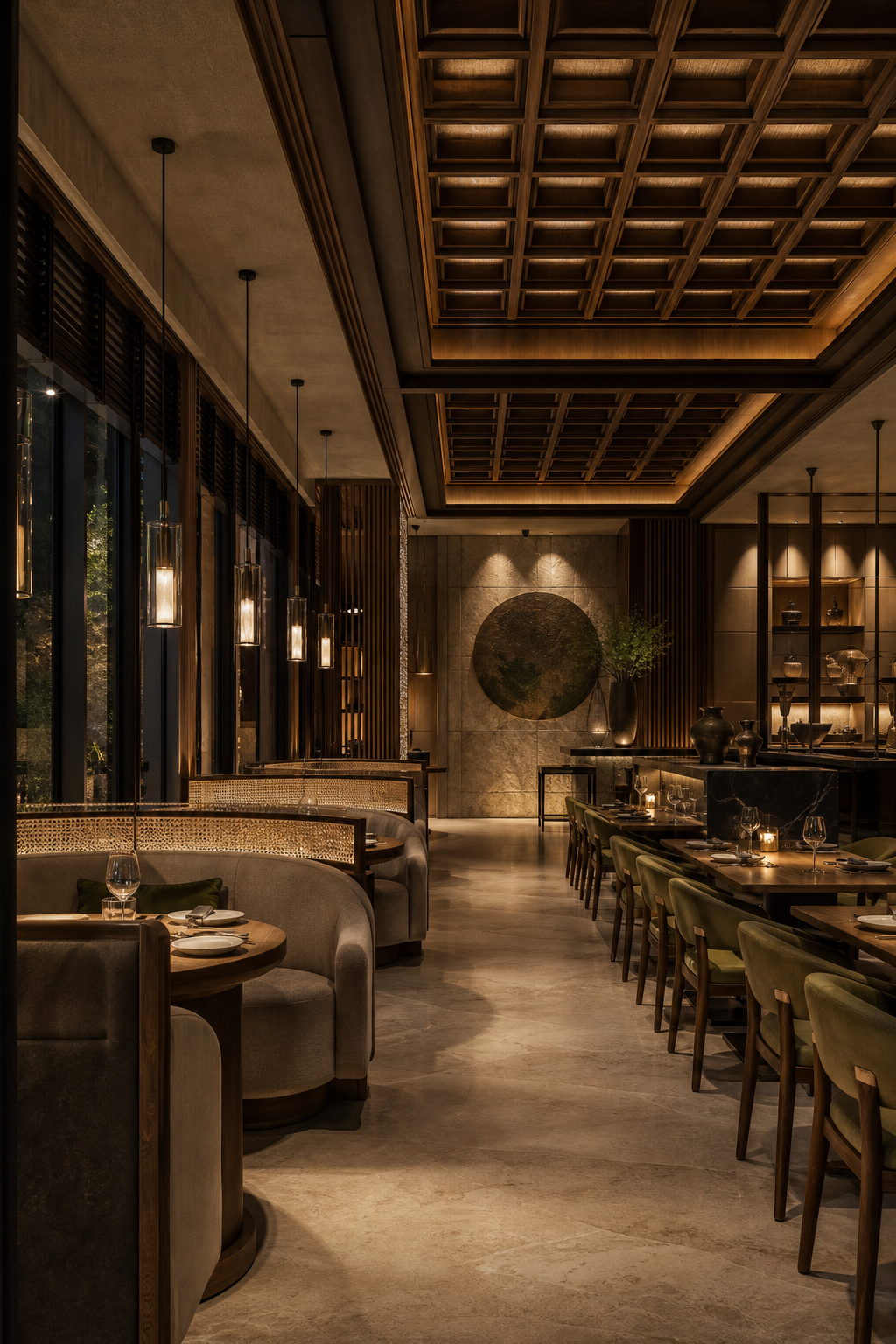 Lighting, finish, and atmosphere composition representing controlled final installation.