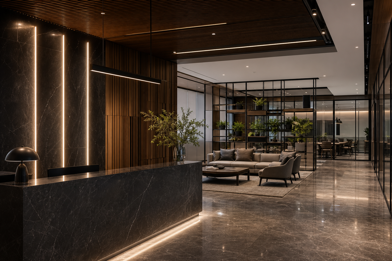 Timber and joinery detail composition representing coordinated fit-out execution.